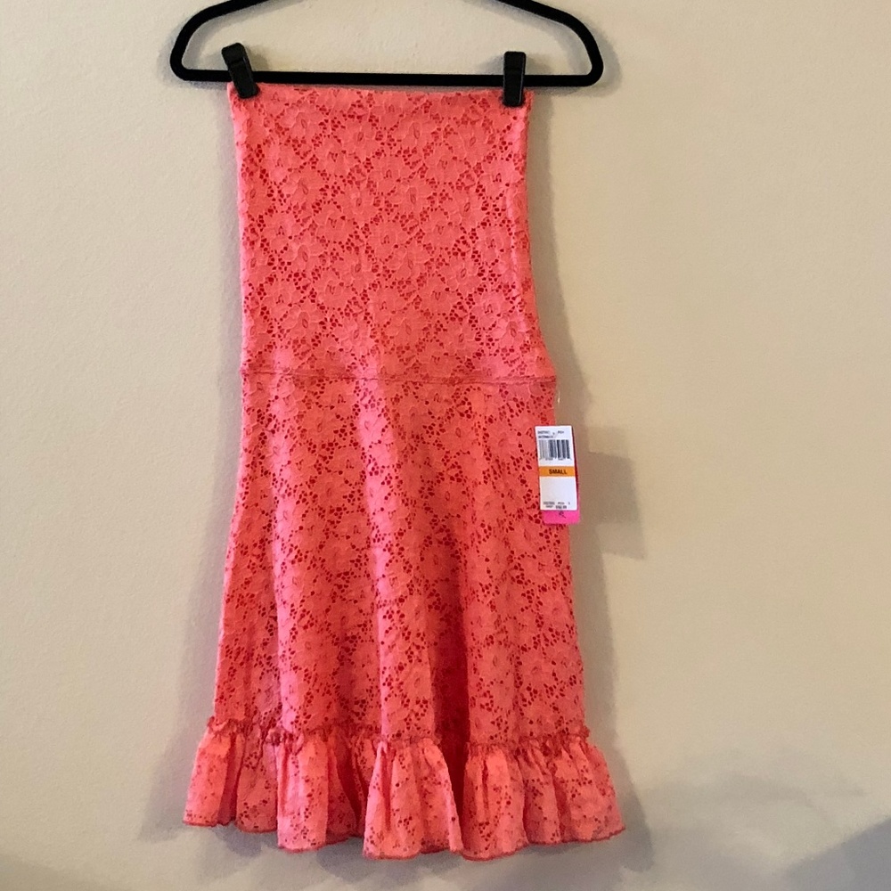Strapless lace dress